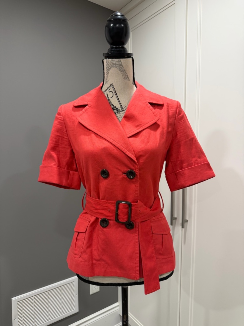 Banana Republic Coral-Red Safari Jacket